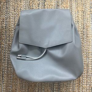 Freshly Picked Drawcord Backpack in Grey Leather